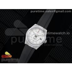 Noob공장 롤렉스 스카이드웰러 스틸 화이트다이얼 러버스트랩 Skydweller SS Noob Best Edition White Dial on Oysterflex Strap A23J 눕