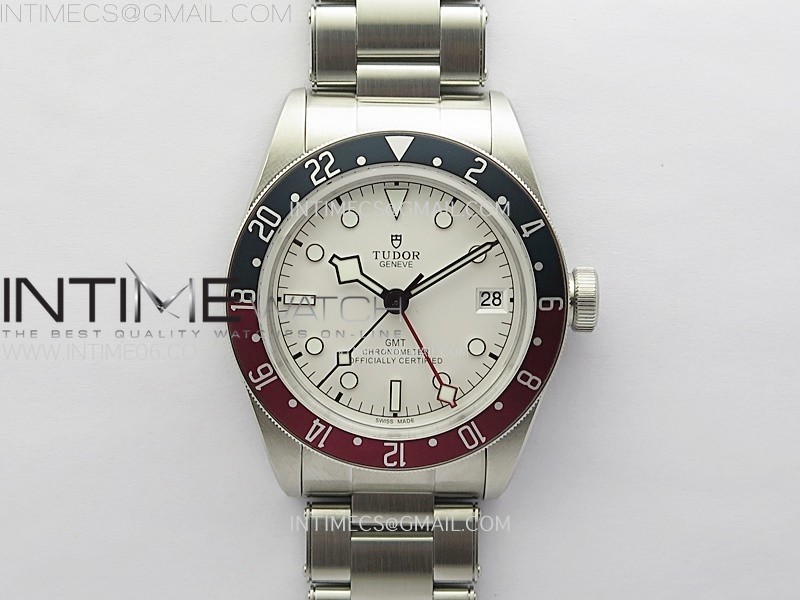 ZF공장 튜더 블랙베이 41 gmt 바젤월드 펩시 화이트다이얼  브레이슬릿 Black Bay M79830RB-0010 GMT Baselworld Pepsi Bezel ZF 1:1 Best Edition White Dial on SS Bracelet A2836