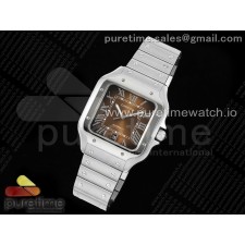 AF공장 까르띠에 산토스 라지 브라운다이얼 브레이슬릿 Santos de Cartier 40mm SS AF 1:1 Best Edition Brown Dial on SS SmartLinks Bracelet MIYOTA 9015