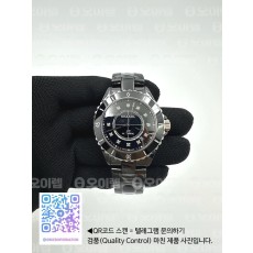 국내배송!! HT공장 J12 블랙세라믹 블랙다이얼 다이아몬드인덱스 38mm 시스루백 (고유번호 038h1) KOR EAST공장