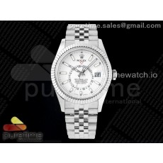 Noob공장 롤렉스 스카이드웰러 스틸 화이트다이얼 쥬빌레브레이슬릿 Skydweller SS Noob Best Edition White Dial on SS Jubilee Bracelet A23J 눕