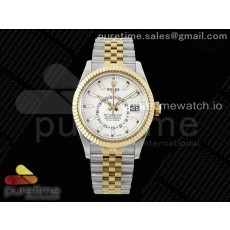 Noob공장 롤렉스 옐로우골드콤비 화이트다이얼 쥬빌레브레이슬릿 Skydweller SS/YG Noob Best Edition White Dial on SS/YG Jubilee Bracelet A23J